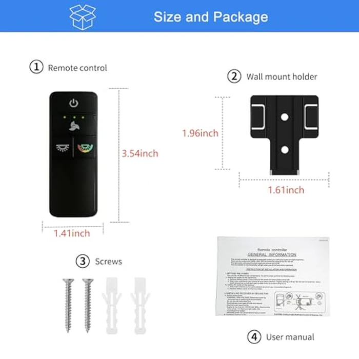 TX028C-S Ceiling Fan Remote Control Replacement for Hampton Bay Home Decorators Collection, 3-Speed Light Dimmer and Color-Changing, 4 Dip Switches Replacement for A25-TX028C-S (Remote Only) by UBORSY - Image 5