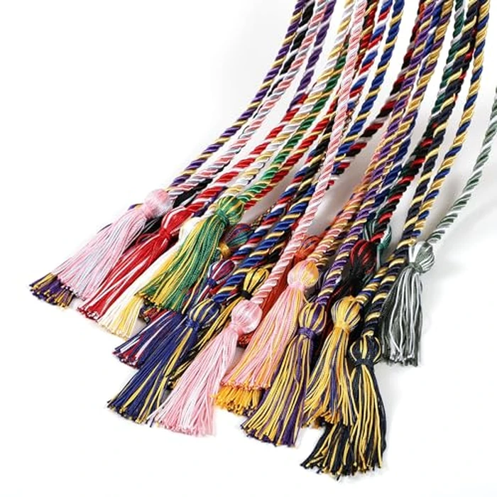 D DODOU 10 Pieces Graduation Cords Polyester Graduation Honor Braided Cords with Sewing Tassels for Bachelor, Master, Doctor 68" Long (Black Red) by D DODOU - Image 4