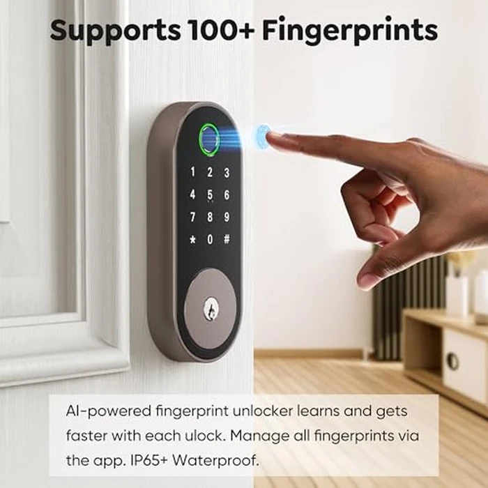 Fingerprint Smart Deadbolt with Keypad - Keyless Entry Lock for Home, Apartment, Office, Airbnb, Rental, Kids & Seniors, App & Code Access, Auto-Lock, Easy DIY Install, Compatible with Alexa & Google by Sifely - Image 2