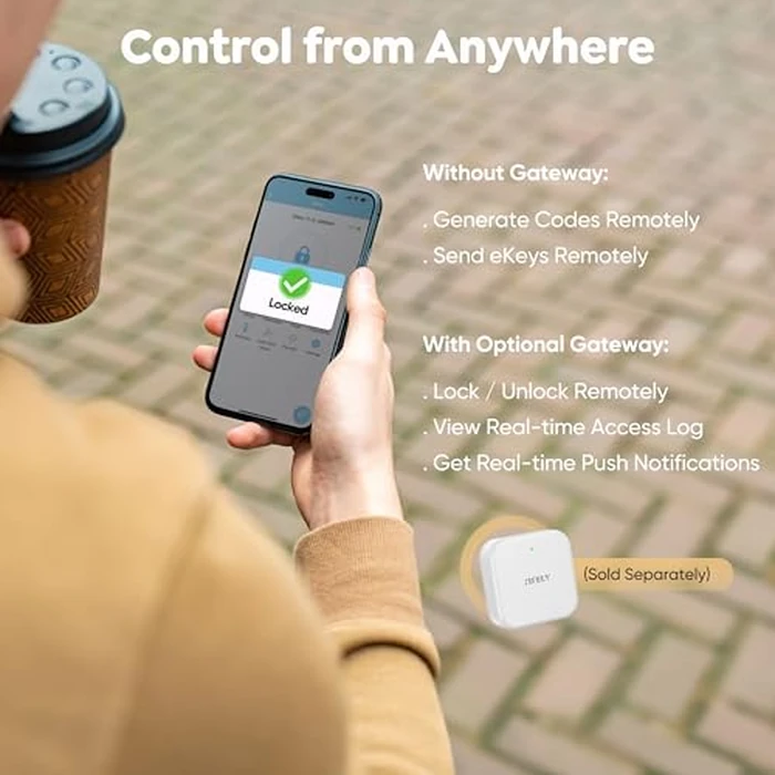 Fingerprint Smart Deadbolt with Keypad - Keyless Entry Lock for Home, Apartment, Office, Airbnb, Rental, Kids & Seniors, App & Code Access, Auto-Lock, Easy DIY Install, Compatible with Alexa & Google by Sifely - Image 6