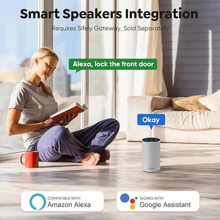 Fingerprint Smart Deadbolt with Keypad - Keyless Entry Lock for Home, Apartment, Office, Airbnb, Rental, Kids & Seniors, App & Code Access, Auto-Lock, Easy DIY Install, Compatible with Alexa & Google by Sifely - Image 7