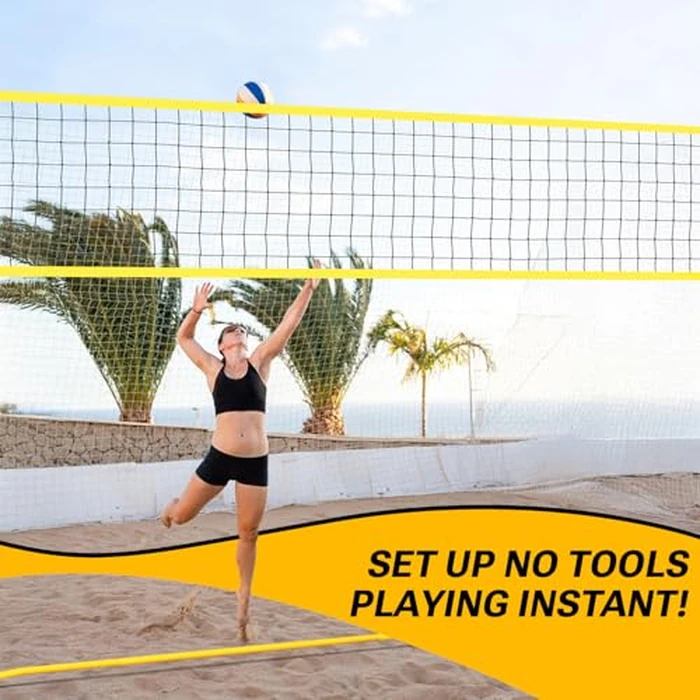 Dimples Excel 12x8 FT Professional Portable Volleyball Net Set with 4 Adjustable Height Levels (5.05-8 FT), Includes Volleyball, Pump, Carry Bag and Sandbags for Indoor/Outdoor Training by Dimples Excel - Image 9