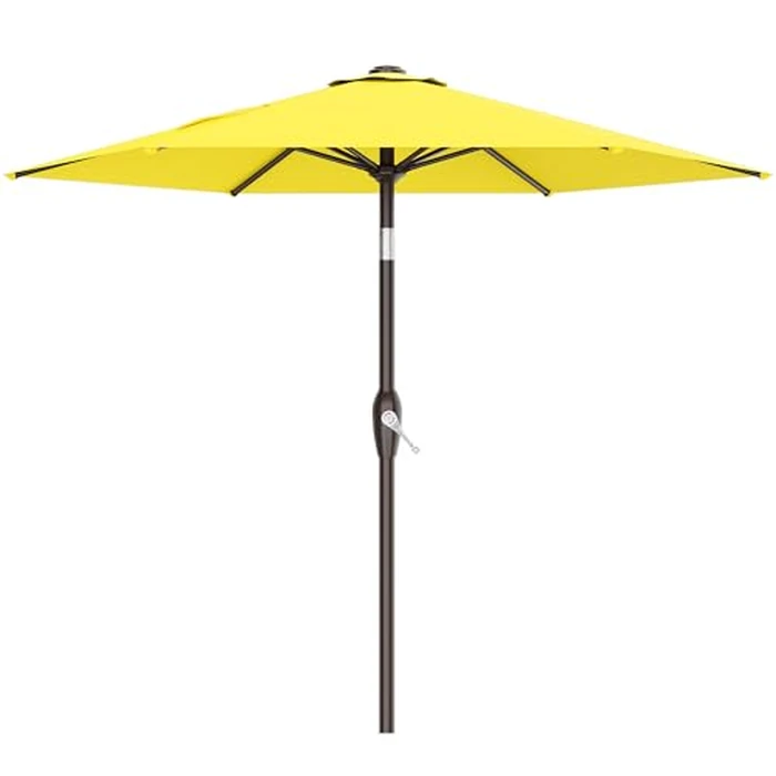 AreShark 7.5FT Patio Umbrella Table Market Umbrella w/Tilt and Crank, Heavy-Duty Outdoor Umbrellas for Pool, Deck, Garden and Backyard, Yellow by AreShark - Used - Good condition - CA$64.59