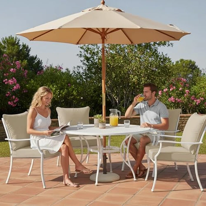 Summsun Outdoor Chair Cushions Set of 4, Waterproof Backrest and Deep Seat Cushion Set for Patio Furniture, Outdoor Sofa Replacement Cushions with Removable Cover, 24 x 24 Inch, Cream by Summsun - Image 2