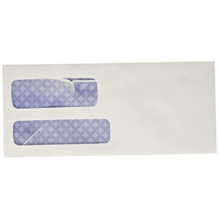 Amazon Basics #9 Double Window Security Gummed Business Envelopes for Invoices,500 Count, White by Amazon Basics - Image 2