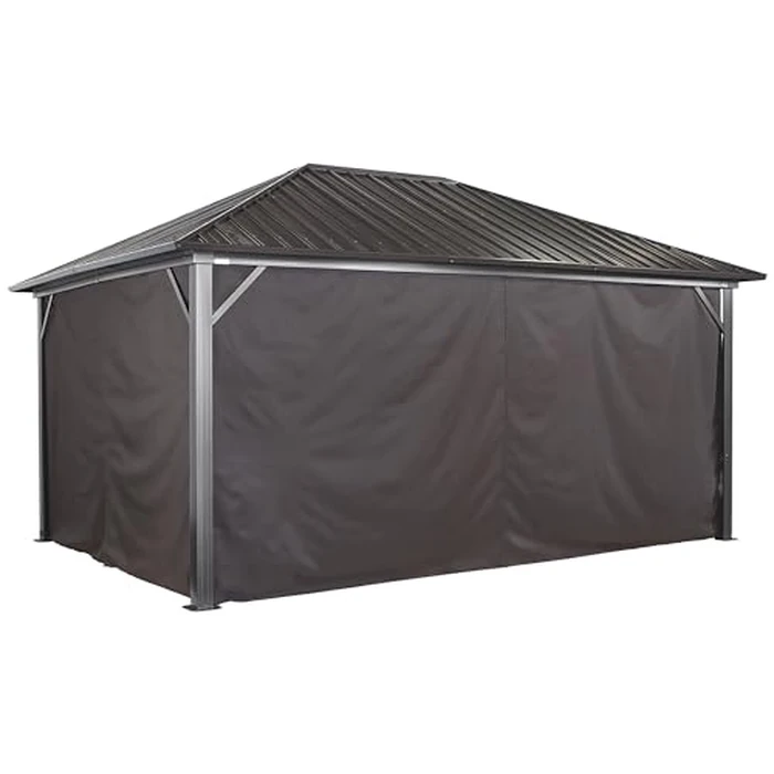 Sojag Accessories Set of 4 10' x 14' Curtains for Genova Outdoor Gazebo - Brown by Sojag - Used - Very Good condition - CA$143.65