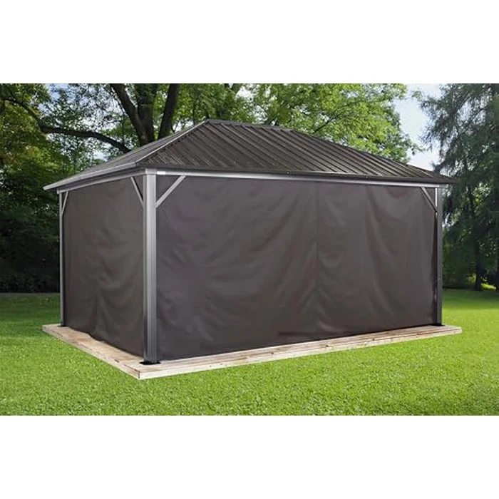 Sojag Accessories Set of 4 10' x 14' Curtains for Genova Outdoor Gazebo - Brown by Sojag - Image 2