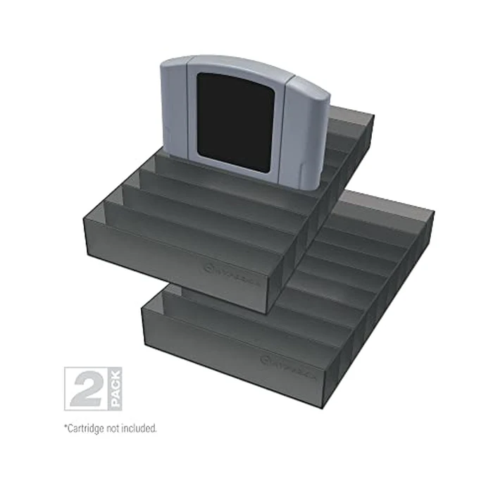 Hyperkin 10-Cartridge Holder Storage Stand for Nintendo 64 Games (2-Pack) | Stackable Retro Game Organizer for N64 Collectors by Hyperkin - Image 3