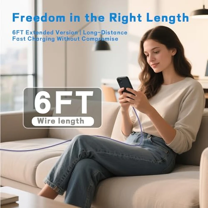 HEPU USB C Cable, 5-Pack [3/3/3/6/6FT] USBC to USBC Cables for iPhone 16 15 Pro Max Fast Charging Cord 60W 3A C to C Charger Cord for Samsung S25/S24/S23/S22 for iPad mini/Air MacBook Pro 2022 by HEPU - Image 6