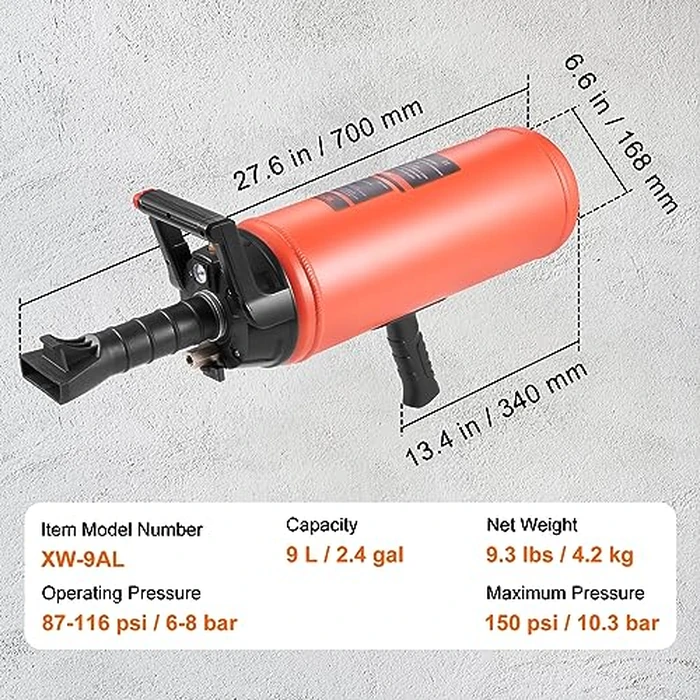 VEVOR Tire Seater, 2.4 Gal/9 L Air Tire Blaster, 150 PSI Handheld Portable Tire Inflator Tool, 87-116 PSI Operating Pressure for Tractor Truck ATV Car and Automobile Repair by VEVOR - Image 7