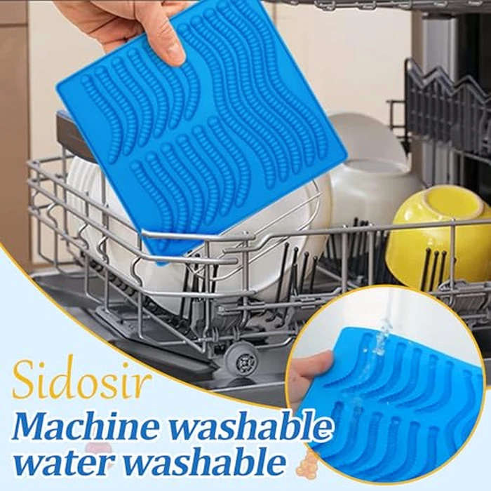 Sidosir 7Pcs Silicone Gummy Bear Molds, Non-Stick Worm Chocolate Mold for Parties, Gummy Heart for Home DIY, Silicone Dinasur Mold for Make Gummies (Worm) by Sidosir - Image 6