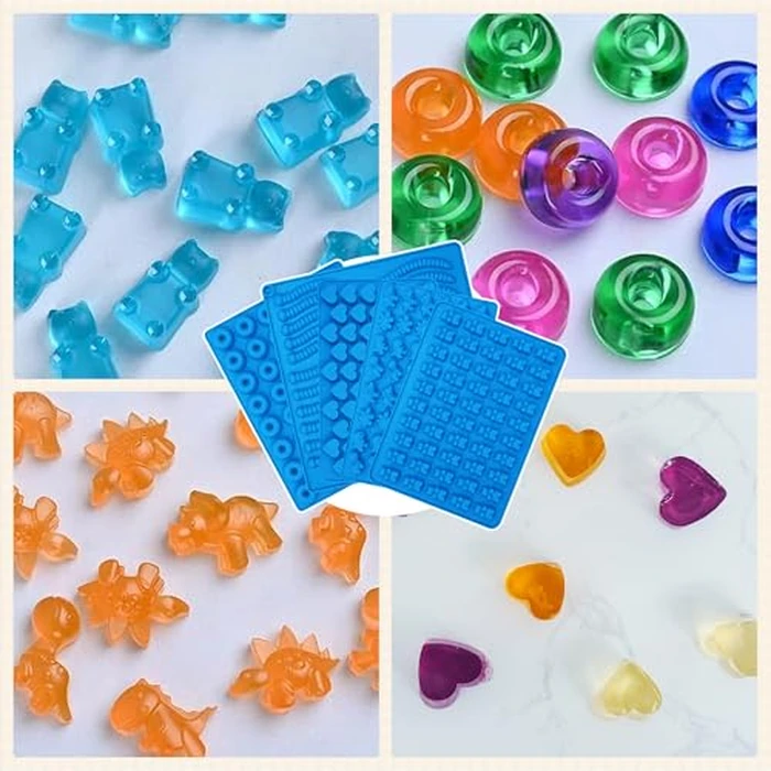 Sidosir 7Pcs Silicone Gummy Bear Molds, Non-Stick Worm Chocolate Mold for Parties, Gummy Heart for Home DIY, Silicone Dinasur Mold for Make Gummies (Worm) by Sidosir - Image 7