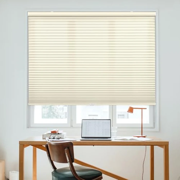 DEZ FURNISHINGS Cordless 1.5" Light Filtering Cellular Shade, 18" W x 64" H, Ivory by DEZ Furnishings - Used - Very Good condition - CA$51.96