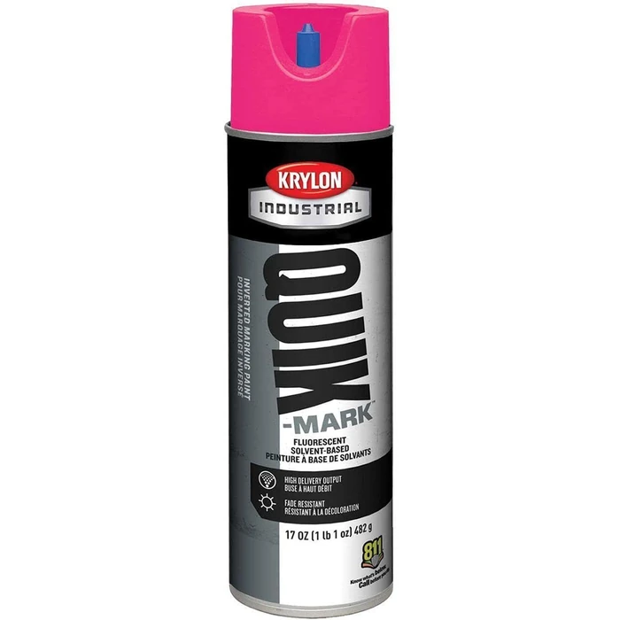 Krylon Industrial Quik-Mark Solvent-Based Inverted Marking Paint - Pink by Krylon Industrial - Refurbished - Premium condition