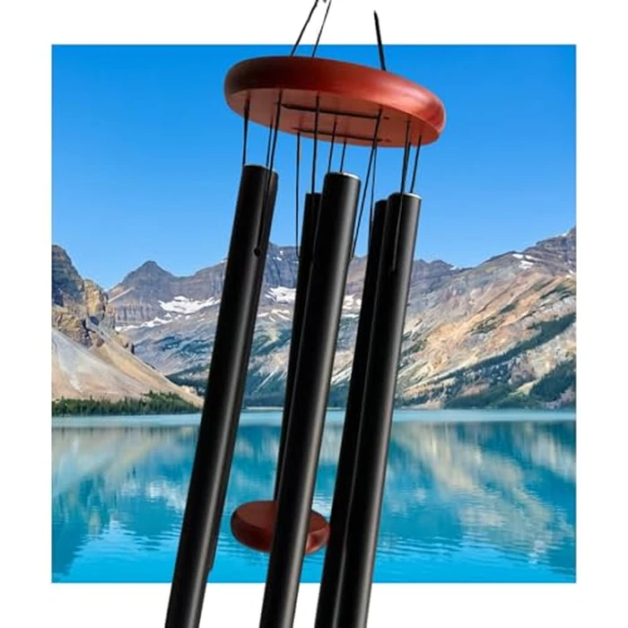 L'UTIME BLEU 31" Wind Chimes Outdoor, Crisp Melodic Aluminum Tubes - Deep Tone Memorial Gifts for Mother's Day, Graduation, Birthday (Black, 31") by L'UTIME BLEU - Image 1