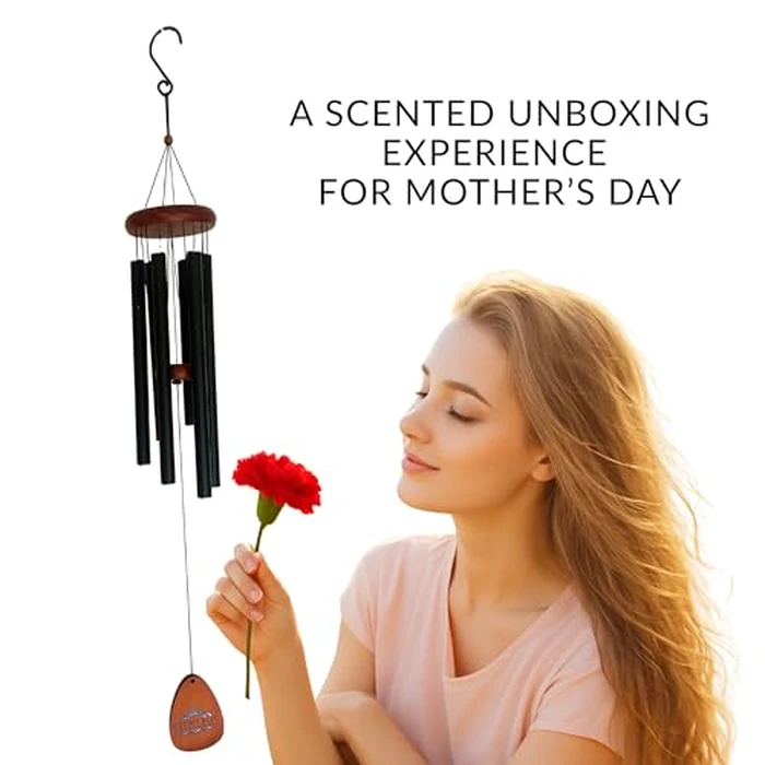 L'UTIME BLEU 31" Wind Chimes Outdoor, Crisp Melodic Aluminum Tubes - Deep Tone Memorial Gifts for Mother's Day, Graduation, Birthday (Black, 31") by L'UTIME BLEU - Image 6