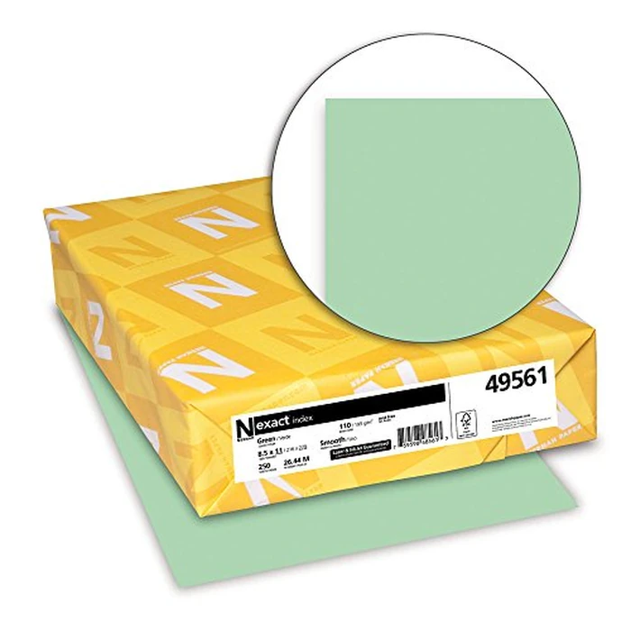 Neenah Exact Index Cardstock, 110 lb, 8.5 x 11 Inches, 250 Sheets, Green by Wausau - Image 2