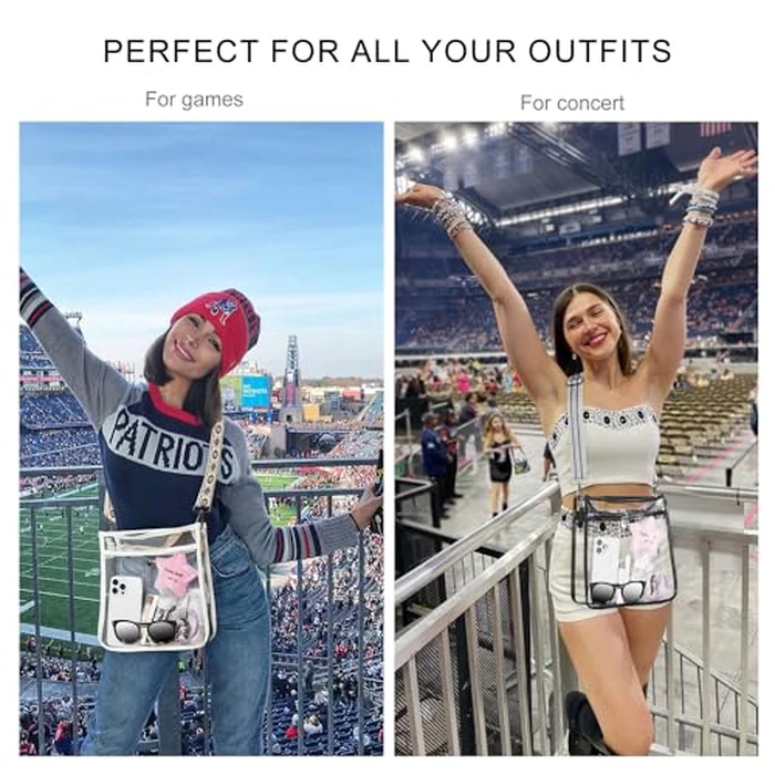 Bluome Clear Bag for Stadium Events 12x12x6, Clear Purses Stadium Bag Crossbody Purses for Concerts Football Games Travel by Bluome - Image 3