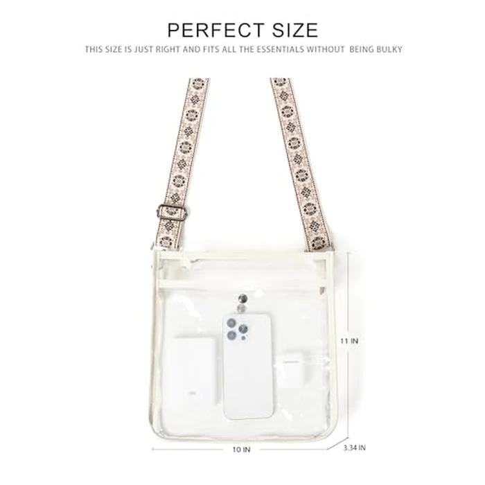 Bluome Clear Bag for Stadium Events 12x12x6, Clear Purses Stadium Bag Crossbody Purses for Concerts Football Games Travel by Bluome - Image 4