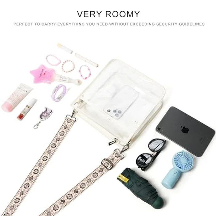 Bluome Clear Bag for Stadium Events 12x12x6, Clear Purses Stadium Bag Crossbody Purses for Concerts Football Games Travel by Bluome - Image 6
