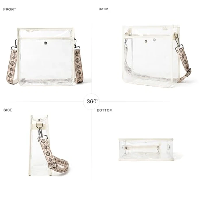 Bluome Clear Bag for Stadium Events 12x12x6, Clear Purses Stadium Bag Crossbody Purses for Concerts Football Games Travel by Bluome - Image 8