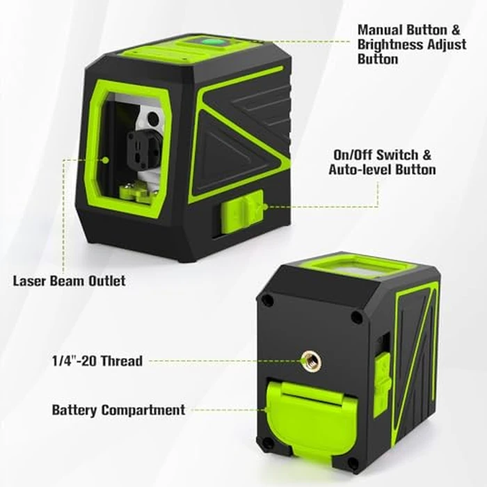 Laser Level with Tripod, 100 feet Green Cross Line Self Rotary Leveling Laser Level, Vertical and Horizontal Line, Rotatable 360 Degree, Manual Self leveling and Pulse Mode,IP54 Waterproof & Battery by KOXOBET - Image 6