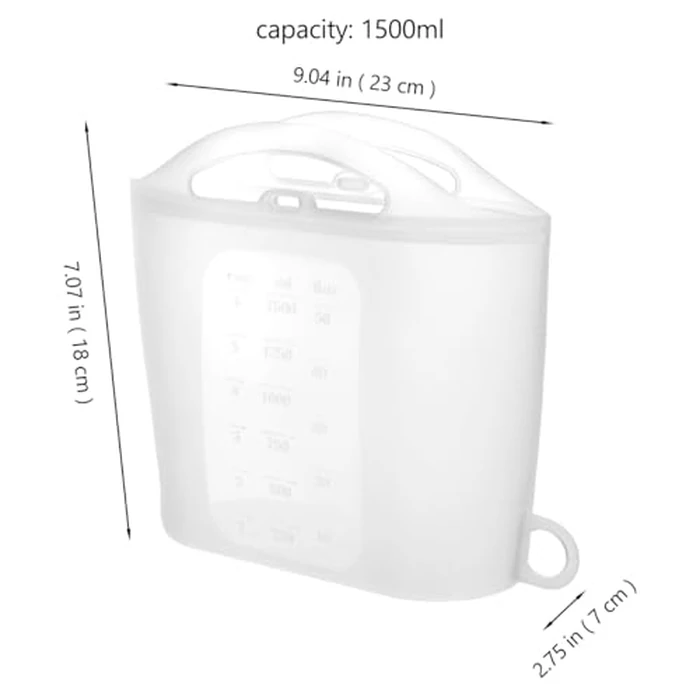 TEHAUX Reusable Silicone Food Storage Bag 9.05 x 7.08 x 2.75 in - Leakproof Microwave Steam Bag for Quick Reheating & Fresh Keeping - for Fruits, Vegetables, Milk, Baby Food, Refrigerator Kitchen Use by TEHAUX - Image 4