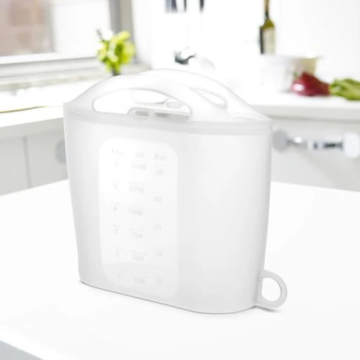 TEHAUX Reusable Silicone Food Storage Bag 9.05 x 7.08 x 2.75 in - Leakproof Microwave Steam Bag for Quick Reheating & Fresh Keeping - for Fruits, Vegetables, Milk, Baby Food, Refrigerator Kitchen Use by TEHAUX - Image 9