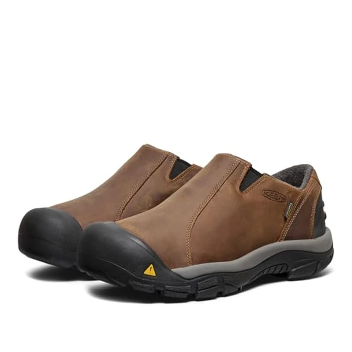 KEEN Men's Brixen Waterproof Slip On Mules, Slate Black/Madder Brown, 10 Wide by KEEN - Image 4