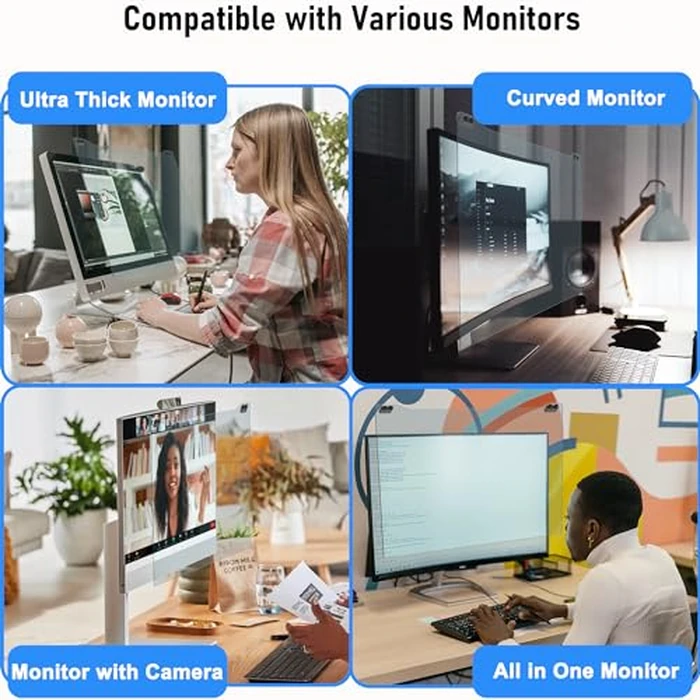 ZYY Anti Blue Light Screen Protector for 28 Inch Monitor (Diagonal), Desktop UV Screen Protector, Hanging Type Computer Screen Blue Light Blocker PC Filter (W 25 x H 14 9/16) for Eye Strain by ZYY - Image 5