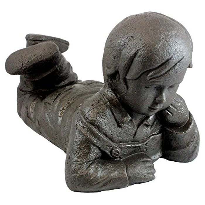 Emsco Group 92246 Day Dreaming Boy Statue - Natural Appearance - Made of Resin - Lightweight - 16” Height Garden, BRONZE by Emsco Group - Used - Very Good condition - US$50.64