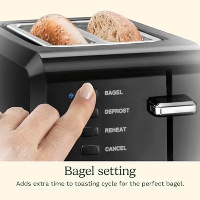Cuisinart CPT-122BK 2-Slice Compact Plastic Toaster, Slots for Bagels & Bread, 7 Shade Settings, Cancel/Defrost/Reheat Functions, Removable Crumb Tray, Small Kitchen Appliance for Home & Office, Black by Cuisinart - Image 3