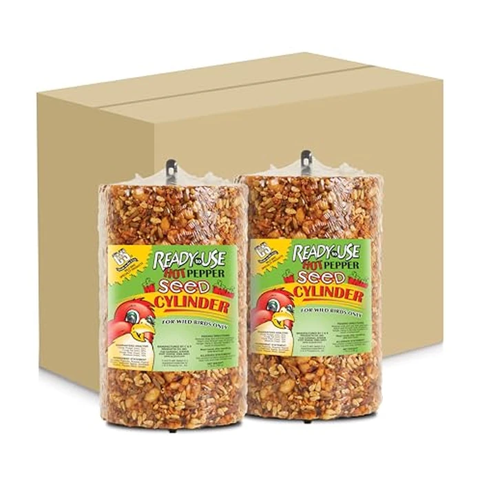 C&S Ready to Use Hot Pepper Bird Seed Cylinder, Spicy Wild Bird Outdoor Feeder with Hanger, 1.76 Pound Cylinder, 2 Pack by C&S - Image 9