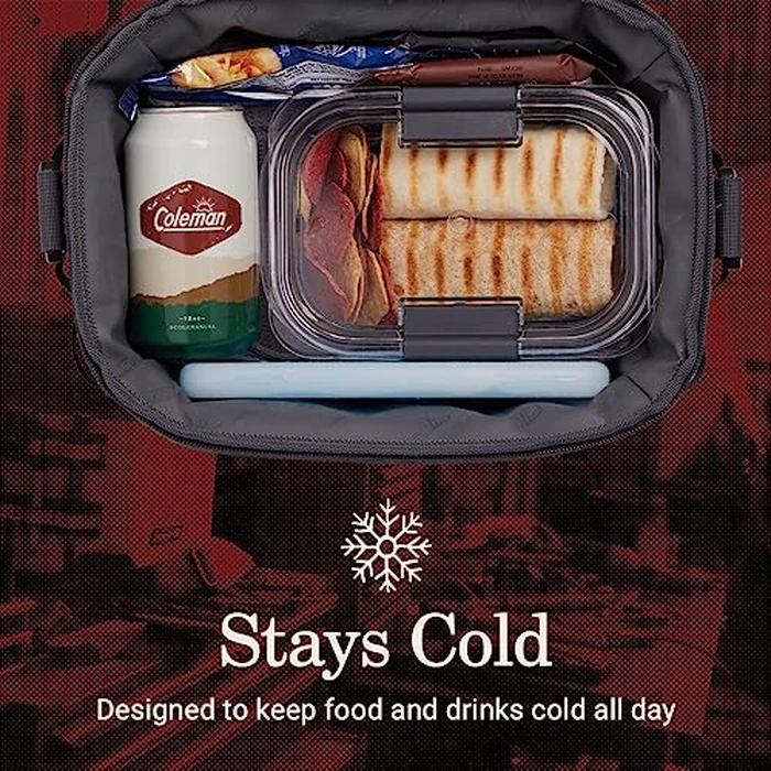 Coleman Pro 16-Can Premium Soft Cooler Lunchbox, Fully Insulated Lid & Body Stays Cold up to 30 Hours, Great for Camping, Tailgating, Parties, Sports, Concerts, Lunches & More by Coleman - Image 4