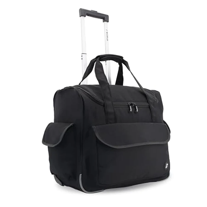 J World New York Donna Rolling Tote Bag on Wheels. Laptop Carry-On, Black (Measures 15 X 17 X 8.3 inches, Holds over 35 litres) by J World New York - Used - Acceptable condition