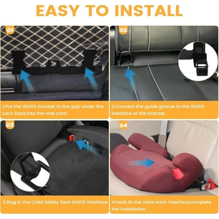 Car Seat Latch Anchor Kit - Converts Older Cars to ISOFIX Compatibility Interface, Child Safety Car Seat Adapter Tether Bracket Mount for Vehicles Heavy-Duty Steel Easy Install (Check Size Before Buy) by KANGIKX - Image 8