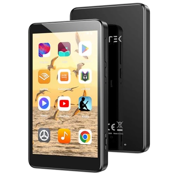 AGPTEK 96GB MP3 Player with Bluetooth and WiFi, T08X 4'' Android 14 MP4 Music Player with Spotify, Audible, APP Store, Up to 1TB, Black by AGPTEK - Used - Very Good condition - CA$65.02