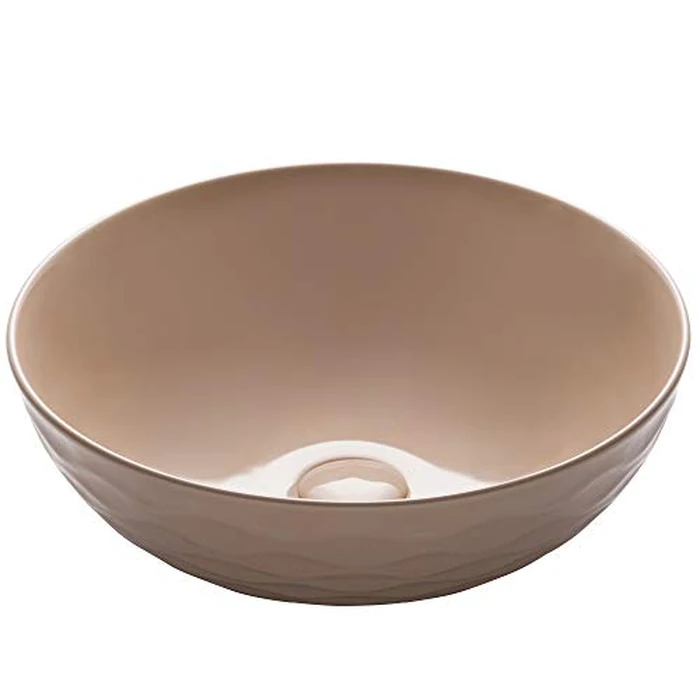 Kraus Viva(TM) Round Beige Porcelain Ceramic Vessel Bathroom Sink, 16 1/2 in. D x 5 1/2 in. H, KCV-200GBE by Kraus - Used - Like New condition - CA$50.75