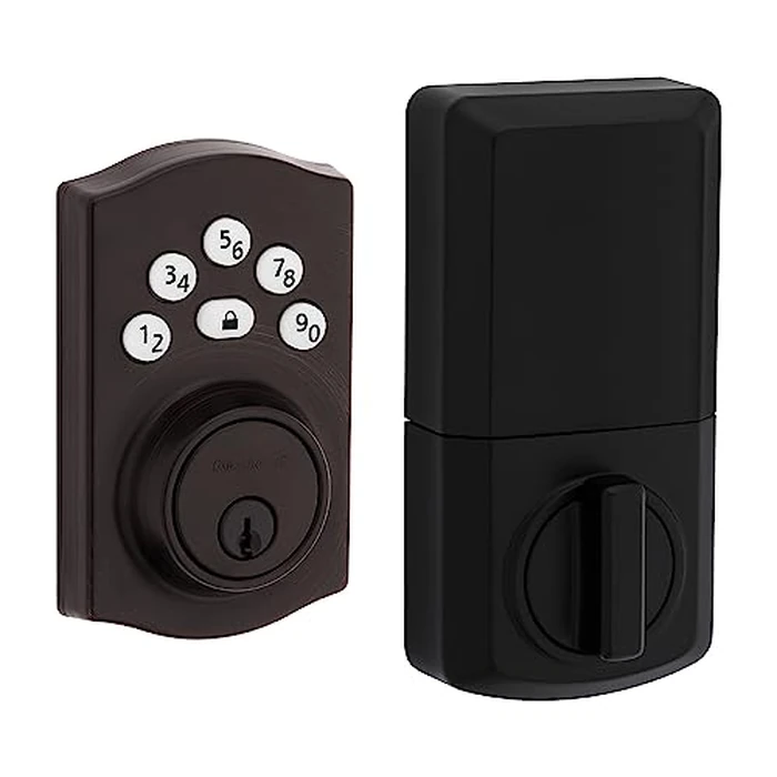Kwikset Powerbolt 240 5-Button Keypad Venetian Bronze Traditional Electronic Deadbolt Door Lock, Featuring Convenient keyless Entry, Customizable User Codes and auto Locking by Kwikset - Used - Good condition
