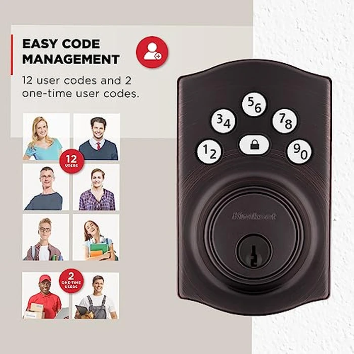 Kwikset Powerbolt 240 5-Button Keypad Venetian Bronze Traditional Electronic Deadbolt Door Lock, Featuring Convenient keyless Entry, Customizable User Codes and auto Locking by Kwikset - Image 4