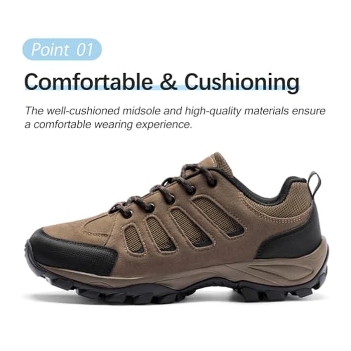 TRAILBLITZ Men's Hiking Shoes Walking Sneakers Outdoor Workout Footwear Non Slip Comfortable Lightweight Breathable Trekking Backpacking Trail Running (10 Men，Brown) by TRAILBLITZ - Image 2