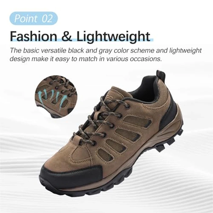 TRAILBLITZ Men's Hiking Shoes Walking Sneakers Outdoor Workout Footwear Non Slip Comfortable Lightweight Breathable Trekking Backpacking Trail Running (10 Men，Brown) by TRAILBLITZ - Image 3