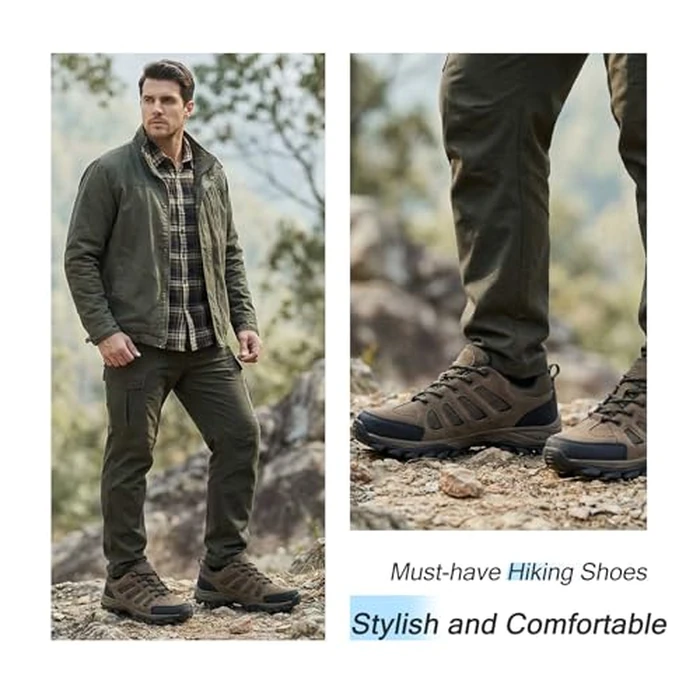 TRAILBLITZ Men's Hiking Shoes Walking Sneakers Outdoor Workout Footwear Non Slip Comfortable Lightweight Breathable Trekking Backpacking Trail Running (10 Men，Brown) by TRAILBLITZ - Image 6