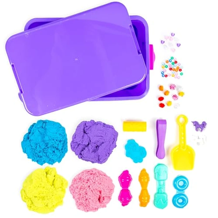 Made By Me Explore and Create Unicorn Sensory Bin, Includes Reusable 2-in-1 Storage & Play Bin, Moldable Sands, Tongs, Beads, and More Sensory Bin Tools, Great Sensory Toys for Toddlers 3-4 by Made By Me - Image 2