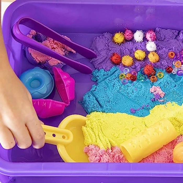 Made By Me Explore and Create Unicorn Sensory Bin, Includes Reusable 2-in-1 Storage & Play Bin, Moldable Sands, Tongs, Beads, and More Sensory Bin Tools, Great Sensory Toys for Toddlers 3-4 by Made By Me - Image 3