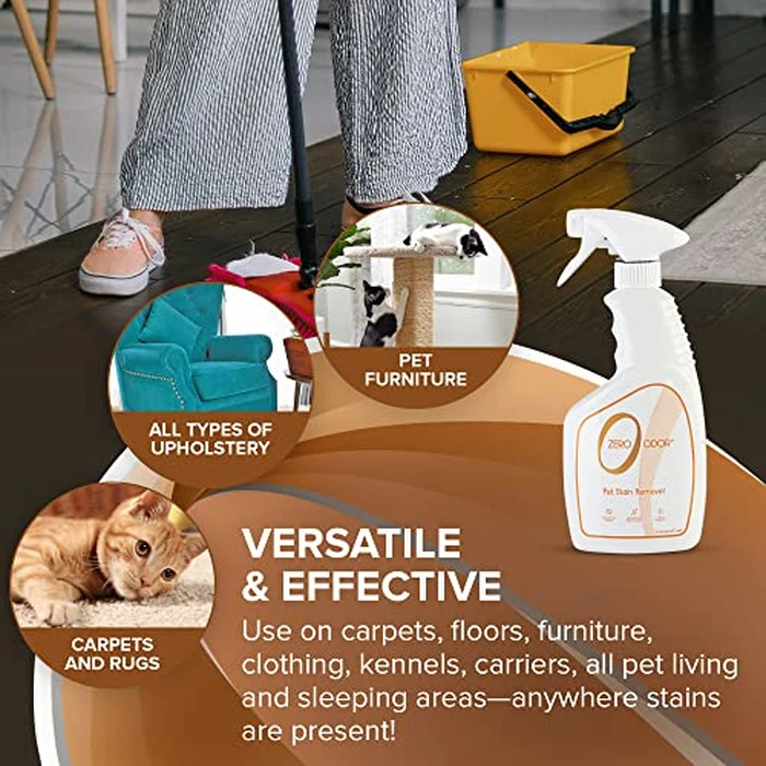 Zero Odor - Pet Stain Remover & Odor Eliminator - Permanently Remove Stain & Odor with Patented Technology Best for Carpet, Furniture, Floors, Pet Bed- Look and Smell Great, 16oz (Over 400 Sprays) by Zero Odor - Image 3