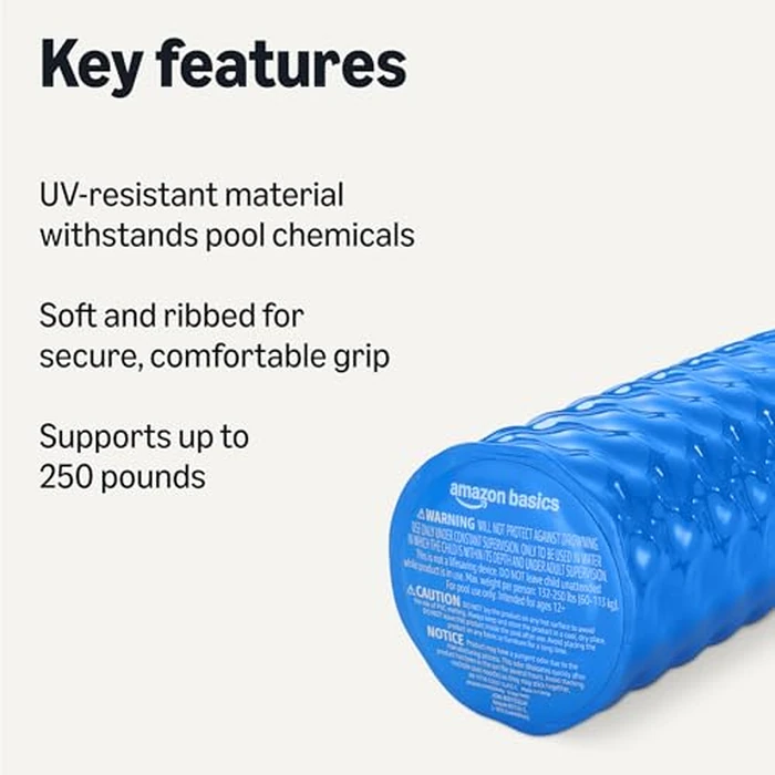 Amazon Basics Pool Noodle, Swim Noodles, 46 Inches, Flexible Buoyant Material, UV-Resistant, Supports up to 250 lbs by Amazon Basics - Image 2