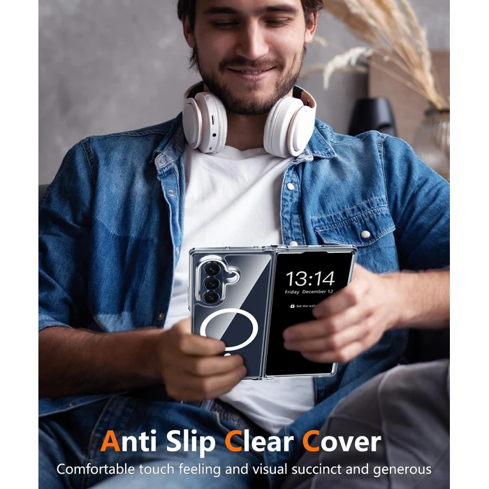 FNTCASE for Samsung Galaxy Z-Fold-7 Case: Magnetic Clear Military Grade Drop Protection Anti Yellowing Cell Phone Cover - Rugged Shockproof Protective Bumper Transparent Phonecase by FNTCASE - Image 7