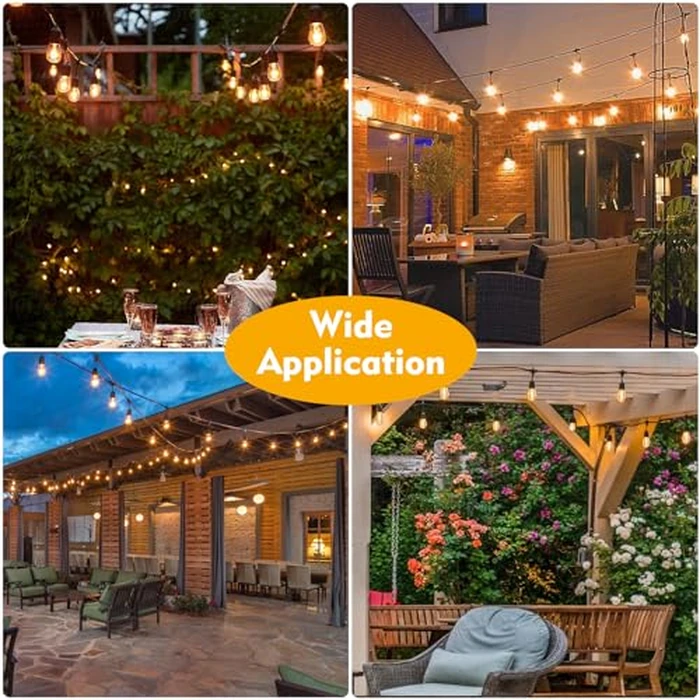 GvvooHome 24 Pack LED S14 Replacement Light Bulbs, Waterproof 1W Vintage Edison Bulbs for Outdoor Patio Backyard String Lights, Dimmable, E26 Regular Medium Screw Base, 2200K Warm White by GvvooHome - Image 7