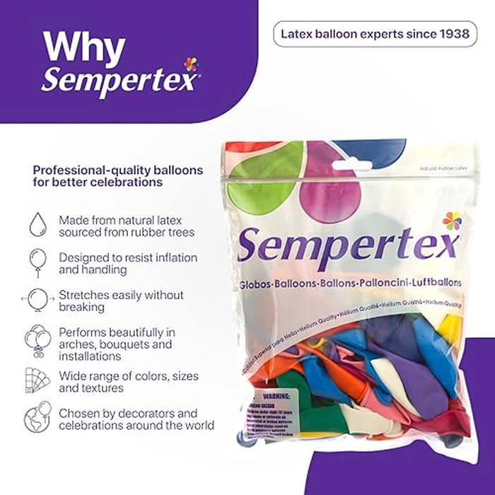 Sempertex Fashion Red Round Latex Link-O-Loons 6'' | 50 balloons by SEMPERTEX - Used - Like New condition - US$7.58